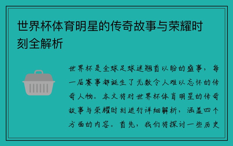 世界杯体育明星的传奇故事与荣耀时刻全解析